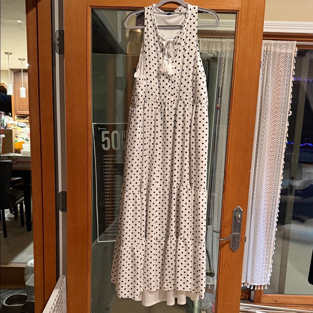 Torrid Black and White Polka Dot Maxi Dress